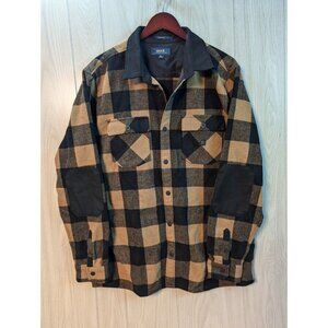 Roark Nordsman Dark Khaki Mens Plaid Flannel Button Up Shirt Size XL NWT RW608